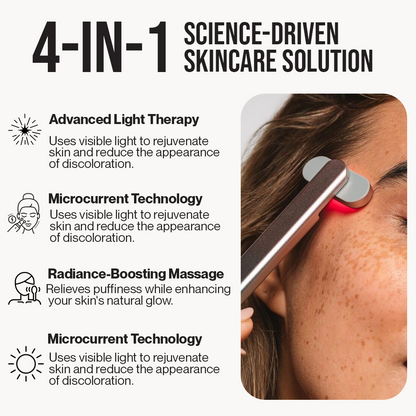 GlowRenew 4-in-1 Skincare Wand – Anti-Aging, Red Light Therapy, Puffiness & Wrinkle Reduction