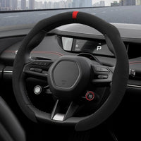 Suede Steering Wheel Cover – Anti-Slip, Ultra-Thin, 4-Season Universal Fit for D-Shaped Wheels (VW, BMW, etc.)