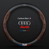 Anti Slip 3D Embossed Carbon Fiber Leather Car Steering Wheel Cover Universal Fit