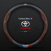 Anti Slip 3D Embossed Carbon Fiber Leather Car Steering Wheel Cover Universal Fit