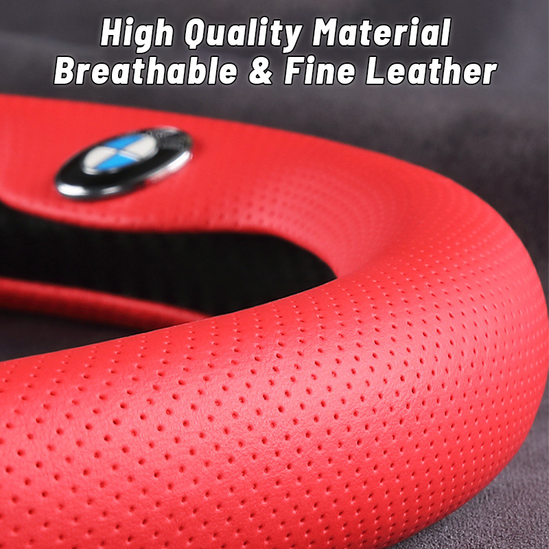 Nexi Breathable Ultra-thin 5D Leather & Carbon Car Steering Wheel Cover Universal Fit