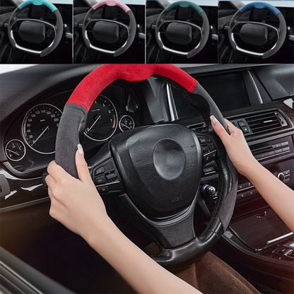 Modern 5D Suede Ultra-thin Anti-Slip Car Steering Wheel Cover Universal Fit