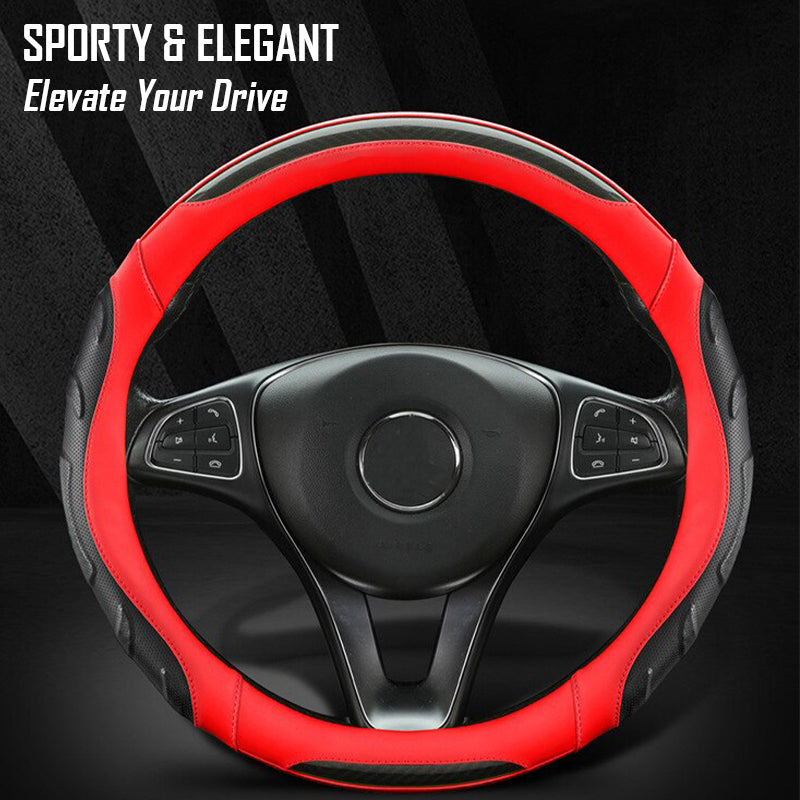 Breathable Anti Slip Leather Car Steering Wheel Cover Universal Fit