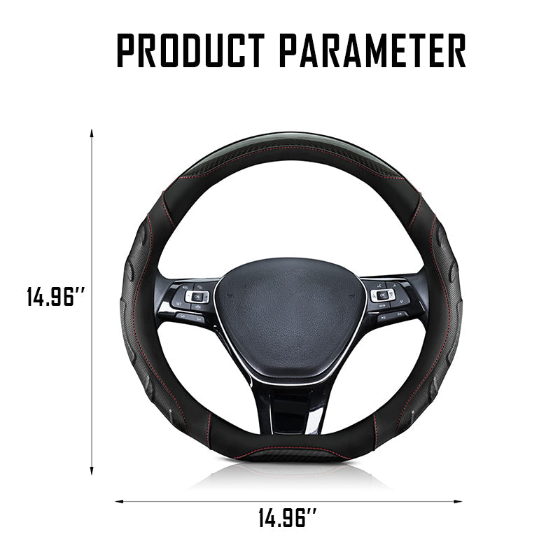 Breathable Anti Slip Leather Car Steering Wheel Cover Universal Fit