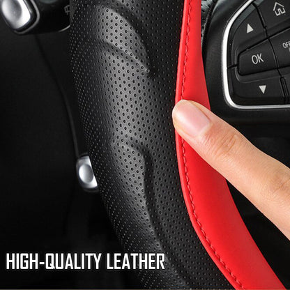 Breathable Anti Slip Leather Car Steering Wheel Cover Universal Fit