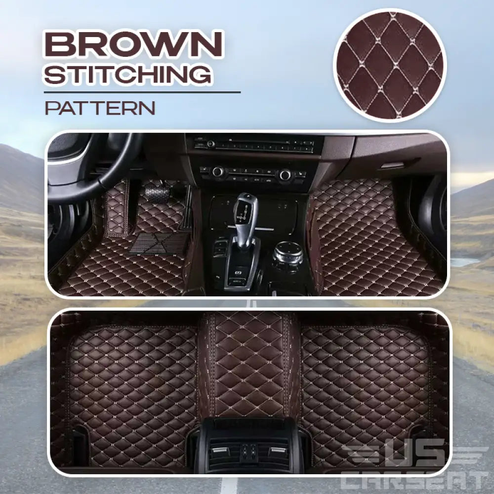 Au Alexcar Elvie 2023 Heavy Duty Universal Fit Floor Mats For Cars Suvs And Trucks Brown / 2 Seats